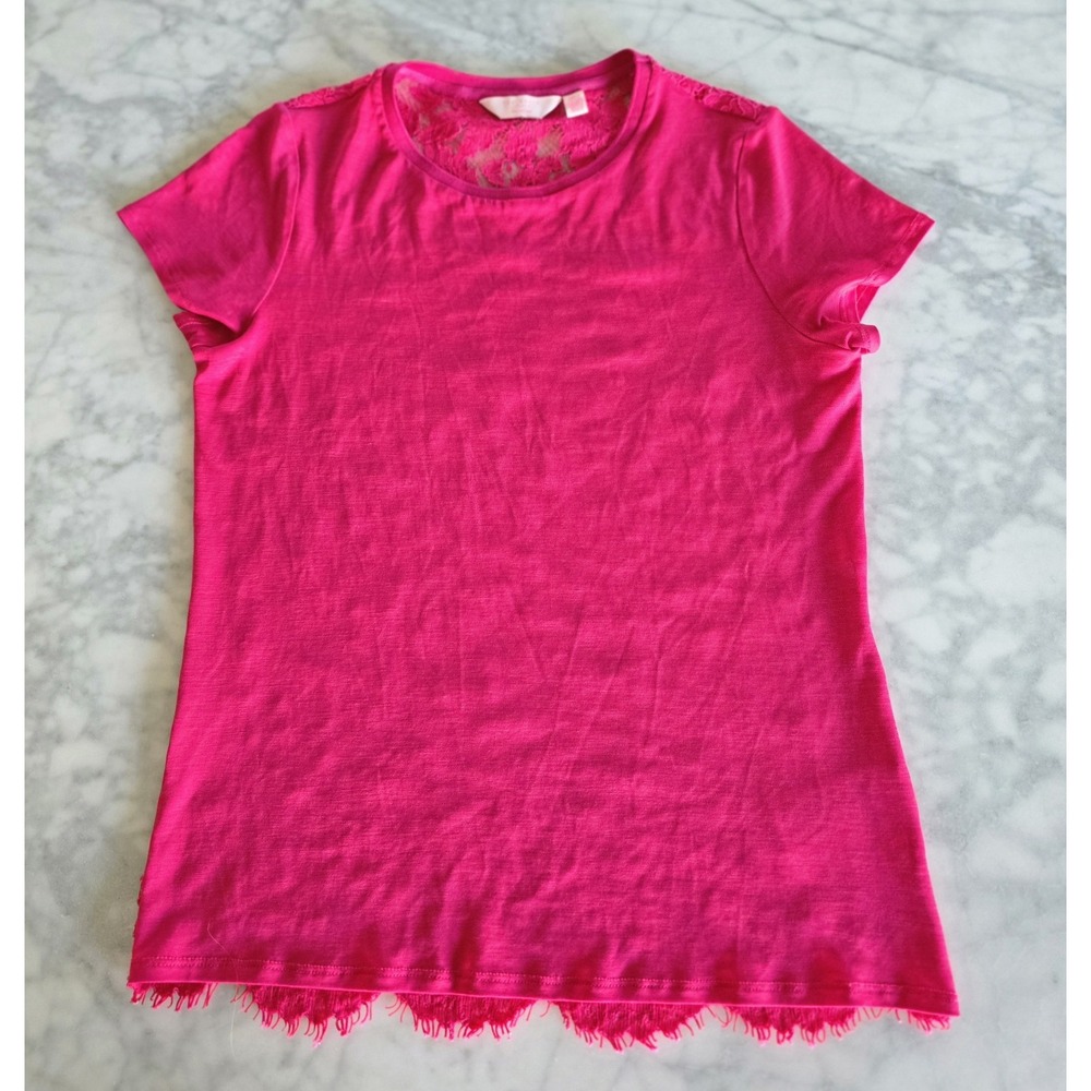 Ted Baker Hot Pink Lacy Back Top Women's Size Small‎